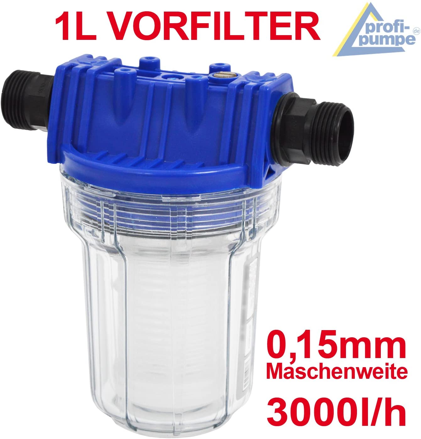 AWM 2L Vorfilter Hauswasserwerk Wasserfilter 3000 l/h Pumpenfilter max 4 bar 