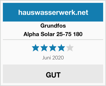 Grundfos Alpha Solar 25-75 180 Test