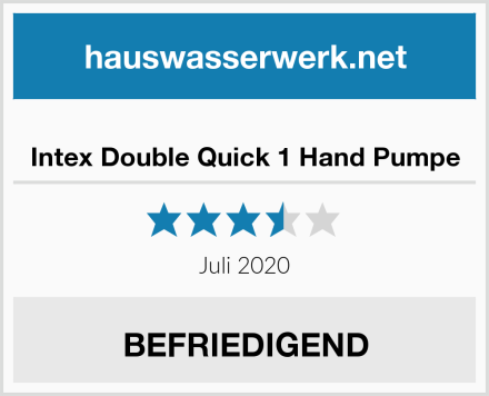  Intex Double Quick 1 Hand Pumpe Test