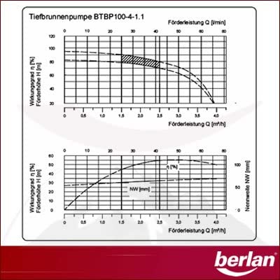 Berlan Tiefbrunnenpumpe BTBP100-9-1.1-4,6 bar max